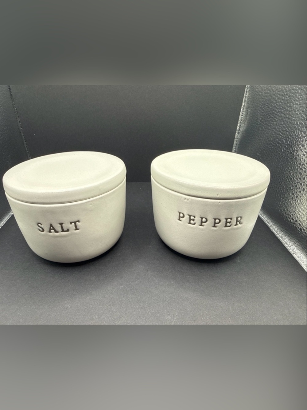 Hearth & Hand Magnolia Salt And Pepper Cellars with Lids Stoneware Retired